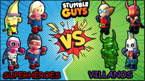 SUPERHÉORES vs VILLANOS DUELO ÉPICO de SKINS en STUMBLE GUYS