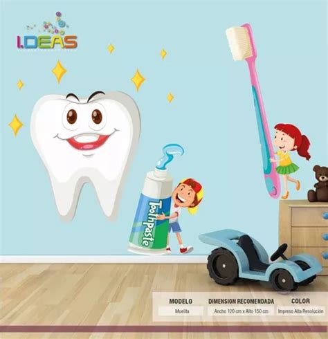 Vinilo Decorativo Para Consultorio Dental Muela Sticker Cuotas Sin