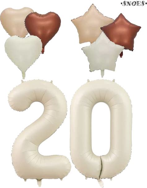 Jaar Cijfer Ballon Snoes Satijn Creme Nude Ballonnnen Heliumballon Bol
