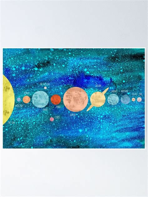 "Solar System, watercolor Solar System, Astronomy Print, Planets art ...