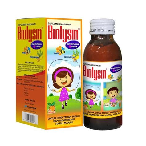 Jual Biolysin Syrup Multivitamin Lysine Rasa Jeruk Ml Shopee