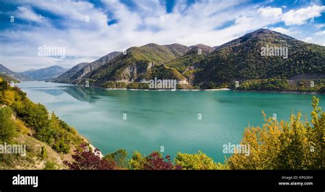 Aragvi River and reservoir in Georgia, Europe Stock Photo - Alamy