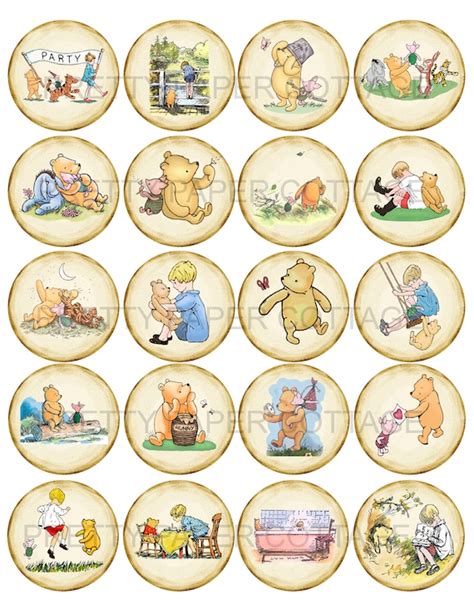 Classic Winnie The Pooh And Friends Vintage Style Stickers Etsy Ireland