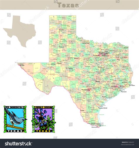 Usa States Series Texas Political Map Stock Illustration 5006437 ...