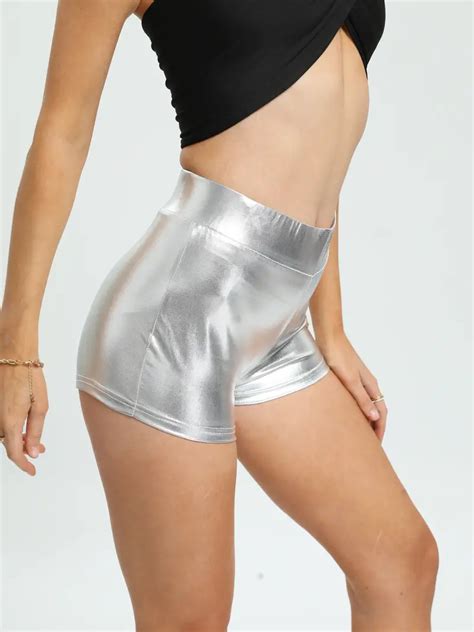 Metallic Hot Shorts Sexy High Waist Dancing Nightclub Shorts Temu