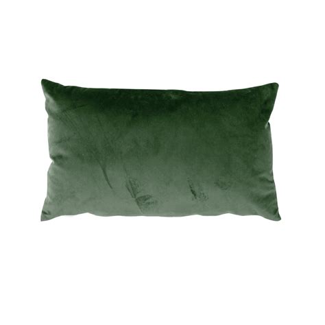 Coussin déhoussable en velours uni Vert 30x50 cm Velours Leroy