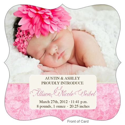 Custom baby girl birth announcement | Baby girl birth announcement, Custom baby girl, Birth ...