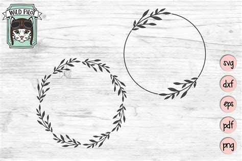 Laurel Leaf Wreath Monogram Frames Svg Cut File Cut Files