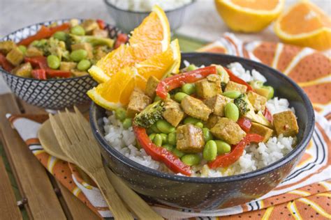 Orangen Tofu Pfanne Mit Edamame Toastenstein