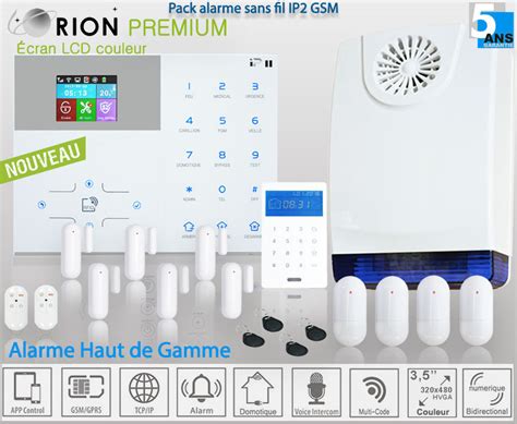 Kit Alarme Maison Sans Fil GSM IP PREMIUM ORION IP2