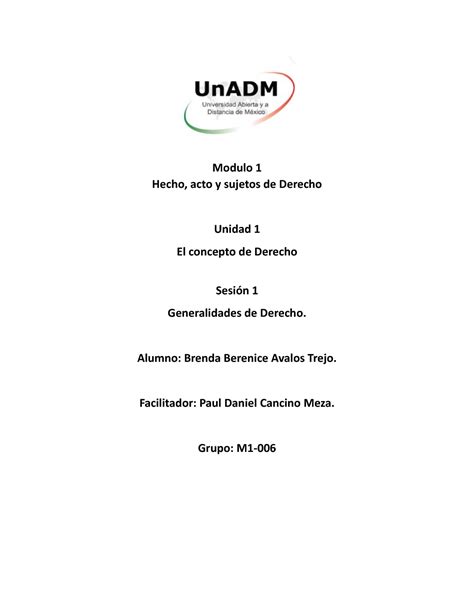 S1 Actividad Integradora Las Normas Y El Derecho Modulo 1 Hecho