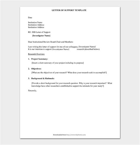 20 Free Letter Of Support Templates And Examples Word Pdf