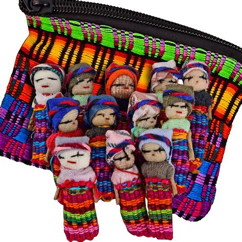 Meximart 12 Super Cute Handmade Worry Dolls 1 Free Mayan