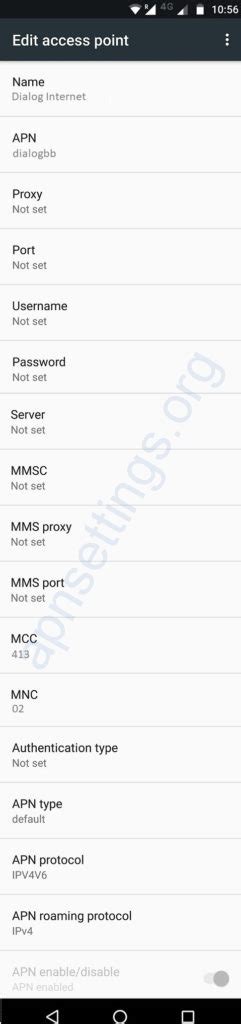 Dialog 4g Internet Settings For Android 2025 5g 4g Apn Settings