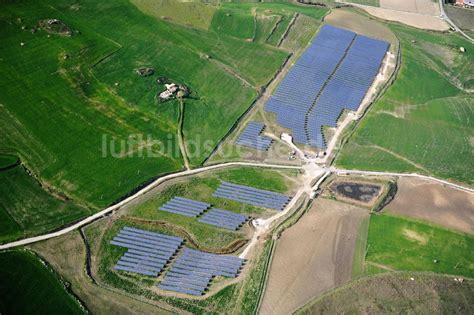 Villalba Auf Sizilien Von Oben Solarfeld Solarpark Villalba Auf