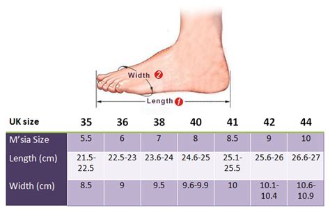 Shoe Size Chart | Hiker-Vel