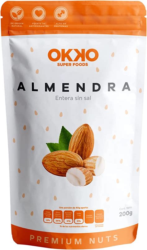 Almendra Entera Natural Calidad Premium G Okko Vive Al