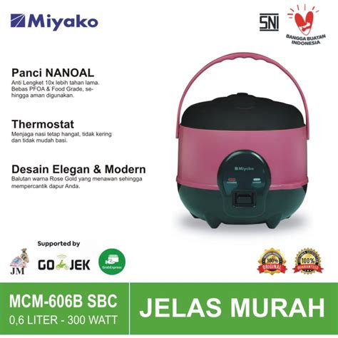 Jual Tipe Baru Magic Rice Cooker Miyako 0 6 Liter 3in1 MCM606B