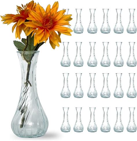 Amazon.com: Sandraheer Glass Bud Vases in Bulk Set of 24, Small Glass ...