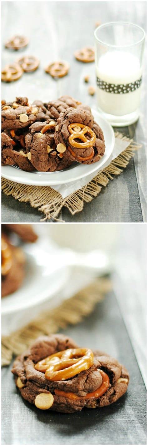 Peanut Butter Pretzel Chocolate Cookies Recipe Something Swanky