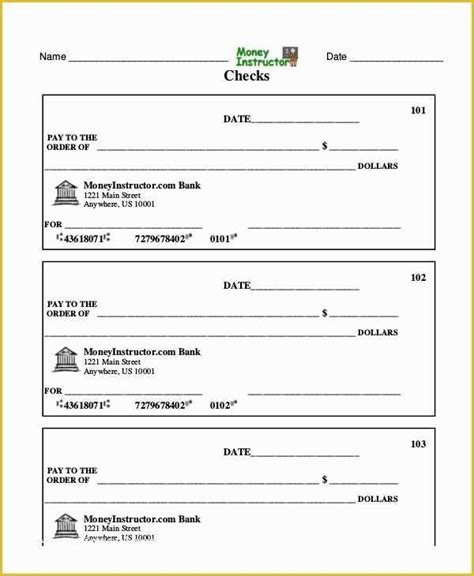 Free Printable Checks Template Of Blank Check Template 7 Free Pdf ...