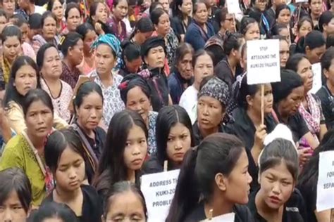 Women Paraded Naked Both Meitei Kuki Women Hold Massive Protests