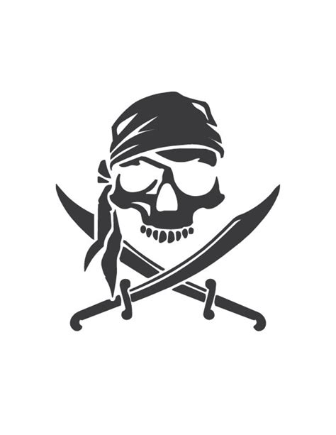 Skull And Crossbones Vinyl Decal Pirate Jolly Roger Etsy