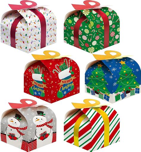 Amazon Funrous 24 Pcs Christmas Goody Gift Boxes With Bow Xmas