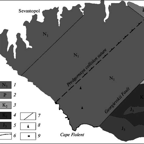 The Schematic Geological Structure Of The Heraclean Peninsula Crimea