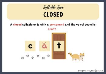 Orton Gillingham Syllable Type And Syllable Division Posters Tpt