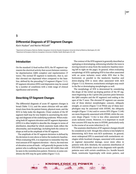 SOLUTION: Differential diagnosis of st segment changes - Studypool