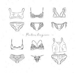 Hand Drawn Sexy Lingerie Set Royalty Free Vector Image