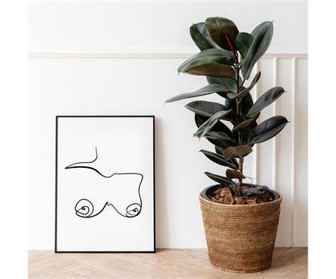Nice Tits Art Print Natural Boobs Boob Line Art Sketches Of Etsy
