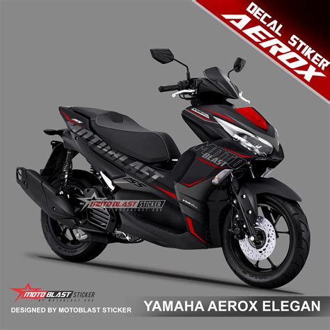 Modifikasi Striping Yamaha New Aerox 155 Black Elegan Motoblast