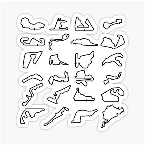 "Tracks of Famous F1 Circuits" Sticker for Sale by Team Tees | Redbubble