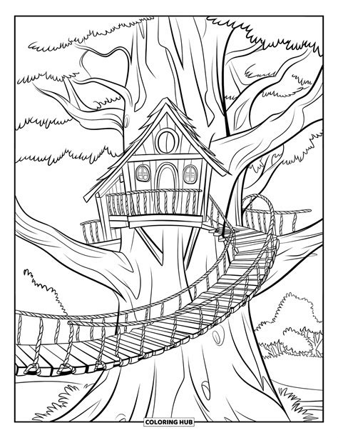 120+ Coloriages de cabanes dans les arbres pour enfants et adultes (PDF