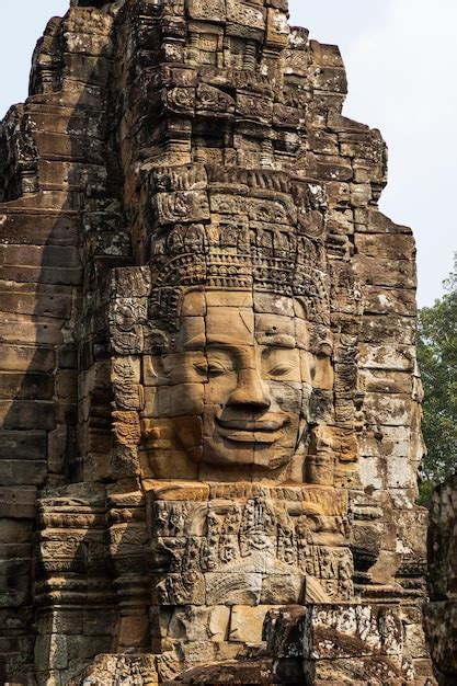 Ruinas Del Templo De Bayon En Angkor Wat En Siem Reap Camboya Foto