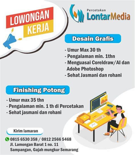 Lowongan Kerja Desain Grafis Finishing Potong Di Percetakan Lontar