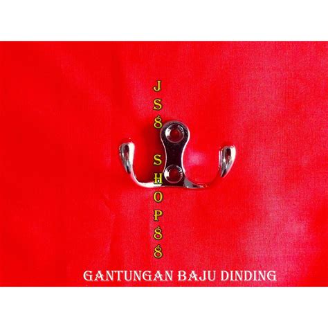 Jual GANTUNGAN BAJU DINDING 2 MATA DOUBLE HOOK WALL CANTOLAN