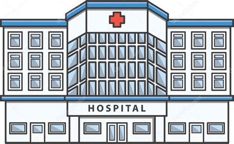 Dibujos Animados De Ilustración De Doodle De Hospital — Archivo