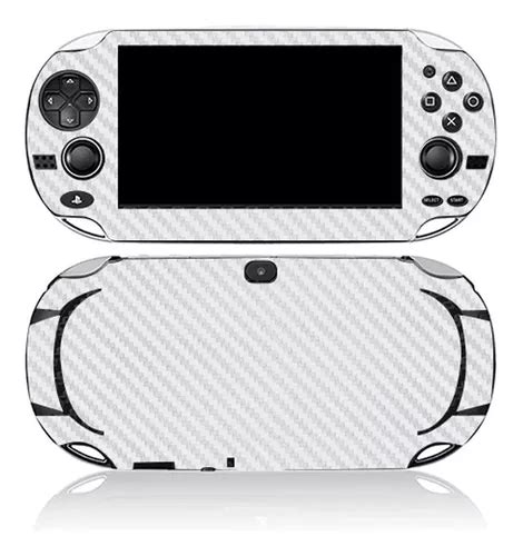 Skin Autoadherible Para Ps Vita Fat Fibra De Carbono Blanco Meses Sin