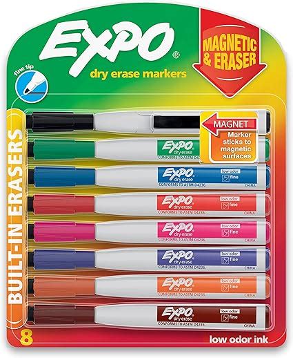 Amazon Expo Magnetic Dry Erase Markers With Eraser Fine Tip