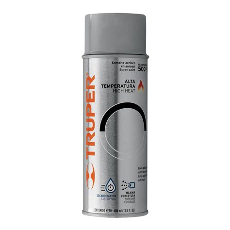 Pintura En Aerosol Alta Temp Aluminio Bote Tradicional 400ml Alta