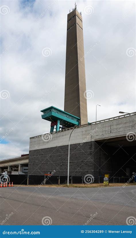 Ronquieres, Wallon Region, Belgium , The Canal Inclined Plane And Control Tower Editorial Image ...