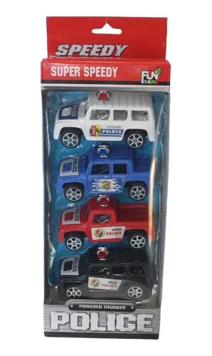 Kit 4 Carrinhos Coleção Brinquedos Polícia Esportivo Lindos