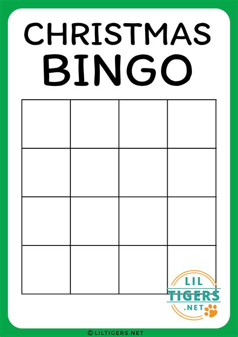 Free Printable Christmas Bingo Cards Blank Template