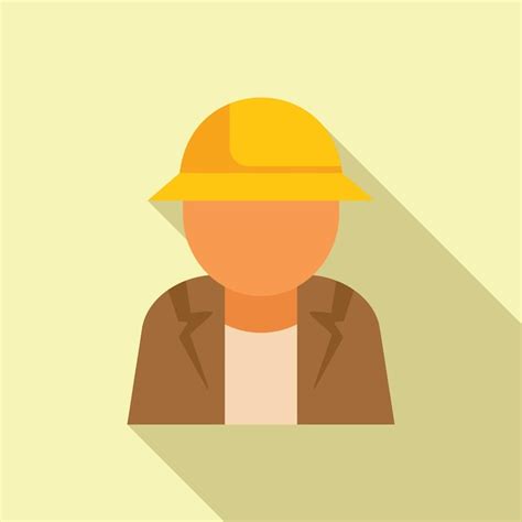 Premium Vector Construction Worker Wearing Hard Hat Icon