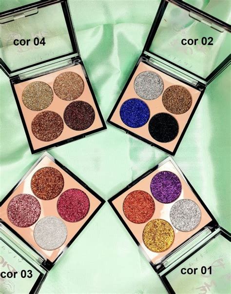 Kit C 4 Un Paleta De Glitter 4 Cores Vivai 4027 4 1