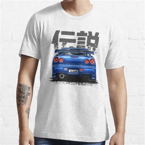 Monster Skyline GTR R34 Paradise Blue T Shirt For Sale By