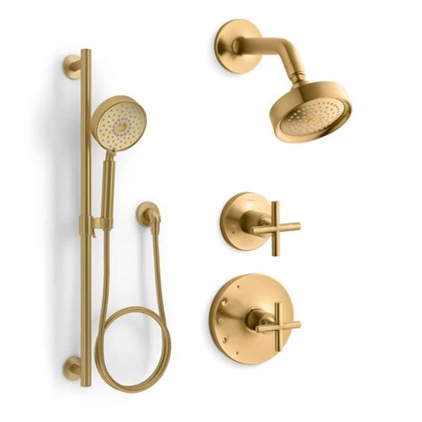 Kohler Kss Purist 3 Rths 2mb Vibrant Brushed Moderne Brass Purist Pressure Balanced Shower